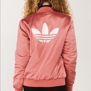 pink adidas bomber jacket